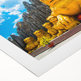 Art deco poster featuring a serene Vietnamese landscape on rolled canvas, suitable for dining room wall art.