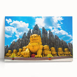 Black and white photo of a Vietnamese landscape on large stretched canvas, ideal for kitchen wall art.