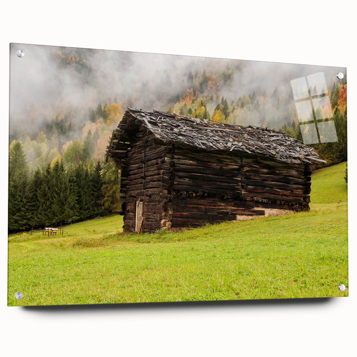 Acrylic glass print of Adelaide scenery in soft blue and green tones, suitable for dining room or bedroom.