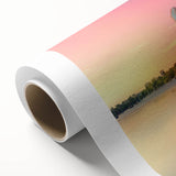 Art deco poster of Brisbane skyline in pastel shades on rolled canvas, ideal for nursery wall art.