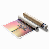 Extra large rolled print of Brisbane scenery with vibrant floral designs, ideal for classy bathroom wall art.
