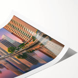 Extra large wall art featuring line art flowers in pastel shades on rolled canvas, ideal for large living room decor.