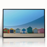 Large abstract wall art of Melbourne skyline in muted gray tones, framed in black acrylic, ideal for modern office decor.