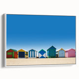 Framed canvas with a vintage-style Melbourne landscape in black and white, ideal for bedroom wall art.