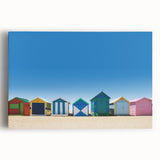 Black and white photograph of Melbourne skyline on large stretched canvas, ideal for kitchen wall art.