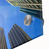 Large abstract wall art depicting Perth, Australia in muted earth tones on acrylic glass, suitable for dining room decor.