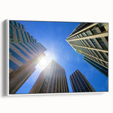 Framed canvas of a vintage-style Perth landscape in black and white, ideal for bedroom wall art.