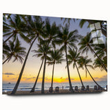 Abstract Queensland scenery on acrylic glass, featuring earthy tones and blues, suitable for bedroom or dining room decor.