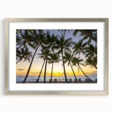 Abstract art print of Queensland scenery in muted earth tones on a framed canvas, ideal for dining room decor.