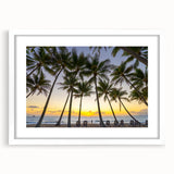 Extra large abstract art print of Queensland scenery in textured style, with muted earth tones on a white-framed canvas.