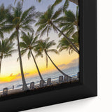 Extra large framed canvas of a textured Queensland scenery in black with colorful accents, ideal for living room decor.