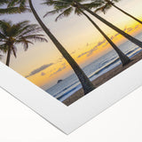 Art deco poster of Queensland scenery in pastel shades on rolled canvas, suitable for dining room wall art.