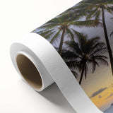 Art deco poster of Queensland scenery on rolled canvas, featuring pastel shades, ideal for nursery wall art.