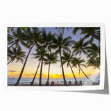 Extra large rolled print of a Queensland scenery with lush florals and deep green tones, ideal for dining room wall art.