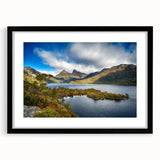 Extra large abstract art print of a textured, colorful Australian landscape on a framed canvas, ideal for living room decor.