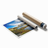 Extra large rolled print of Tasmania scenery with lush green vegetation and water details.