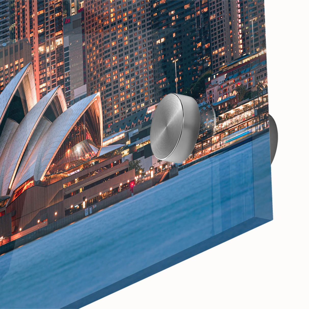 Large abstract wall art depicting an Australian scenery in muted earth tones on acrylic glass.