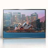 Large art print of an Australian landscape in muted earth tones on a silver-framed acrylic.