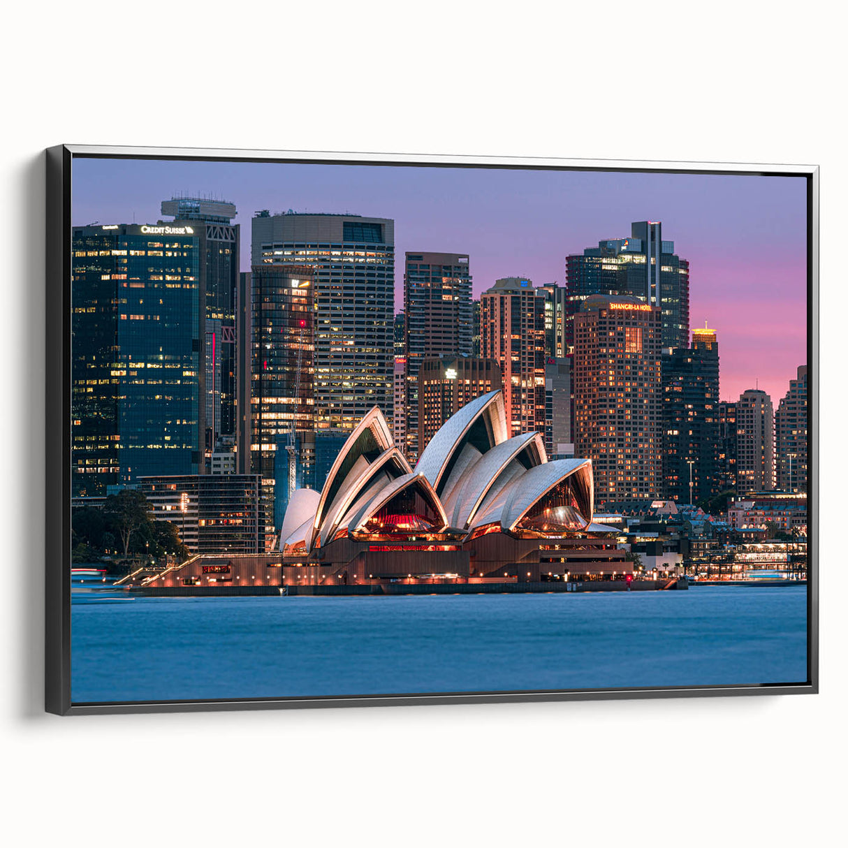 Black and white framed canvas featuring a vintage-style Australian landscape, ideal for bedroom wall art.