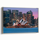 Framed canvas landscape art painting of a colorful Australian scenery, ideal for living room decor.