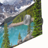 Large abstract wall art depicting the Alberta, Canada scenery on acrylic glass, in muted earth tones.