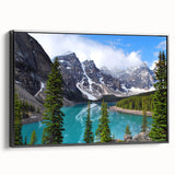 Black and white wall art featuring Alberta landscape on framed canvas, ideal for bedroom decor.