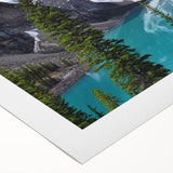 Art deco poster of Alberta, Canada scenery in muted earth tones on rolled canvas, suitable for dining room wall art.