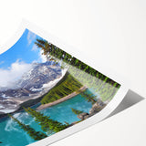 Extra large wall art featuring line art flowers in muted tones on a rolled canvas, suitable for large living room decor.