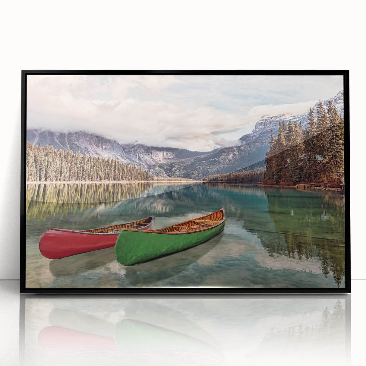 Large abstract wall art depicting British Columbia scenery in black and white, framed acrylic.