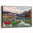 Black and white framed canvas of British Columbia landscape, ideal for bedroom wall decor.