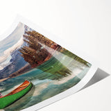 Extra large wall art featuring line art flowers in soft pink and green hues on a rolled canvas.