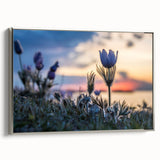 Framed canvas depicting a vintage-style Manitoba landscape in muted earth tones.