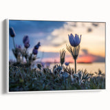 Vintage poster art of Manitoba scenery in vibrant colors on a framed canvas, ideal for living room decor.