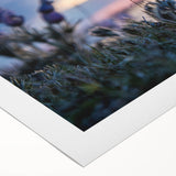 Art deco poster of Manitoba scenery on rolled canvas, featuring a cool-tone color palette, suitable for dining room wall art.