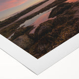 Art deco poster of New Brunswick scenery in muted earth tones on rolled canvas, suitable for dining room wall art.