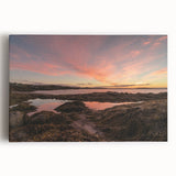 Black and white large art print of New Brunswick scenery on stretched canvas, ideal for kitchen wall art.