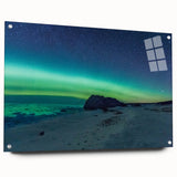 Acrylic glass print of a Newfoundland landscape in muted earth tones, suitable for bedroom or dining room decor.