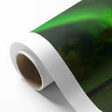 Art deco poster of Northwest Territories scenery on rolled canvas, in muted earth tones, ideal for nursery wall art.