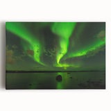 Black and white photograph of Northwest Territories landscape on large stretched canvas, suitable for kitchen art.