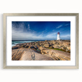 Textured abstract art print of Nova Scotia scenery in muted earth tones, framed in silver, ideal for bedroom art.