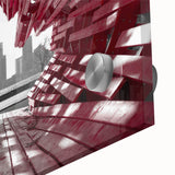 Large abstract depiction of Ontario scenery in muted earth tones on acrylic glass, suitable for dining room art.