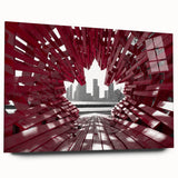 Large abstract wall art depicting Ontario, Canada scenery in muted earth tones on acrylic glass.