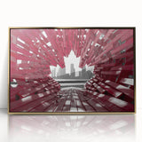 Large art print of Ontario scenery in muted earth tones on acrylic, framed in gold, suitable for modern nursery decor.