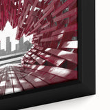 Extra large framed canvas featuring a textured depiction of Ontario, Canada scenery in black with colorful art accents.