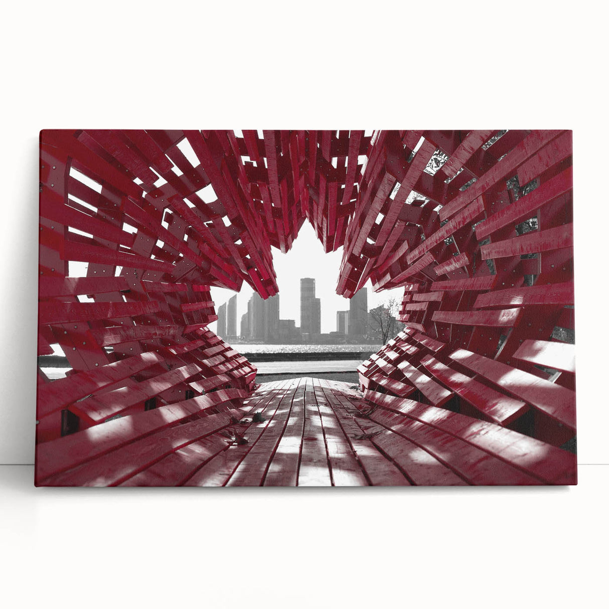 Black and white photo of Ontario scenery on stretched canvas, suitable as kitchen wall art or for bedroom ambiance.