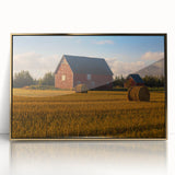 Framed acrylic print of Prince Edward Island scenery in muted earth tones, ideal for modern art wall decor.