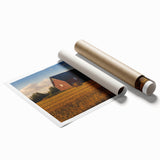 Extra large rolled print of Prince Edward Island scenery with soft floral motifs in pastel shades.