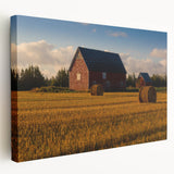 Scenic Prince Edward Island landscape on large stretched canvas, featuring lush green tones, ideal for kitchen wall art.