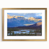 Extra large abstract art print of textured Saskatchewan scenery in muted earth tones, framed in gold.