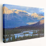 Saskatchewan landscape on stretched canvas, featuring muted earth tones, ideal for kitchen wall art.